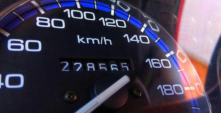 A car speedometer